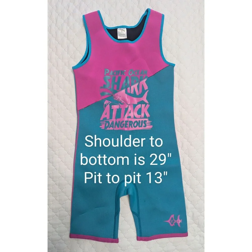 🩱 Goldfin Girls One-Piece Swimsuit – Size 10 – Cyan Blue – NEW Without Tags